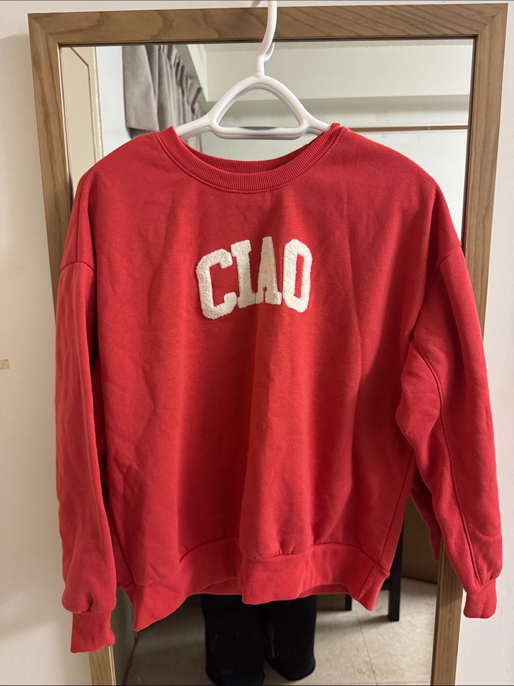 Red 'CIAO' Crewneck Sweater - Women’s  Casual Pullover